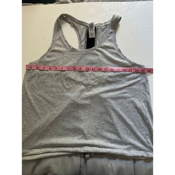 Victoria Sport Gray Tank Top Women’s Size L Tie Back Glitter Logo - Picture 5 of 5